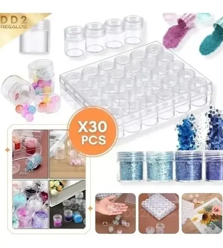 Organizador Acrílico Para Strass Cristales 30 Potes Manicura