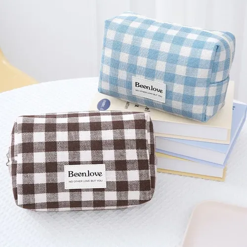 L~h Bolsa De Cosméticos A Cuadros De 1 Pieza, Bolsa De **