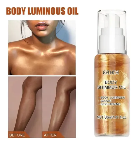 Ee Aceite Corporal Hidratante Facial Y Brillo Liquido Dorado