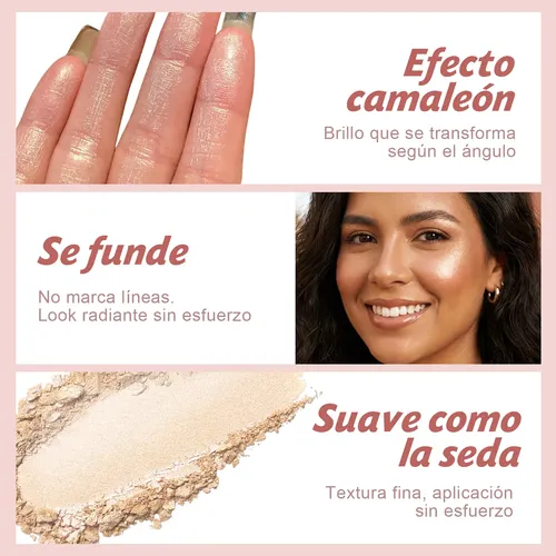 Iluminador Facial En Polvo Compacto Efecto Brillante