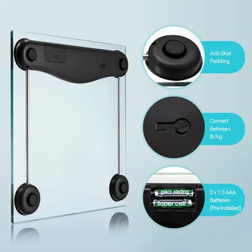 Báscula De Baño Digital Etekcity, Peso Corporal 180 Kg, Colo