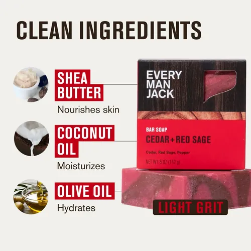 Jabón Corporal En Barra Every Man Jack Cedar Red Sage, 142 G