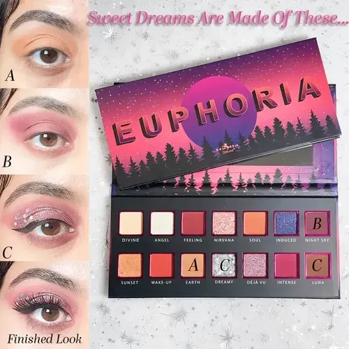 Paleta De Sombras 14 Tonos Euphoria Italia Deluxe Color De La Sombra
