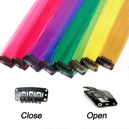 Extensores De Pelo Con Broches Para Fiestas De Colores, 13 U