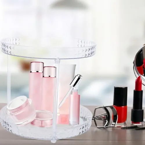 Organizador Giratorio Acrilico Division Maquillaje 360 Crema