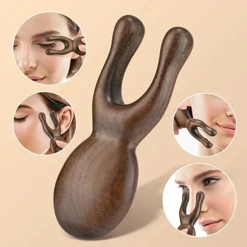 1/2 Herramientas Faciales Gua Sha De Madera, Masajeador De C