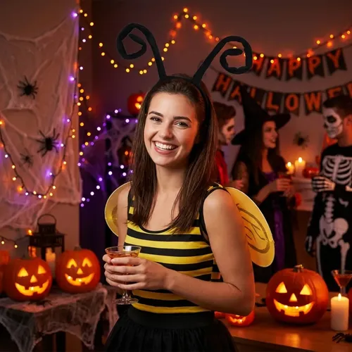Vincha Antenitas De Hormiga Para Halloween Black-1unid
