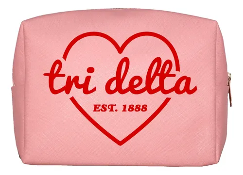 Bolsa De Maquillaje Sorority Shop Delta Delta Delta Pu Leath