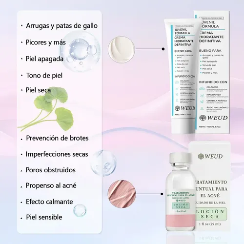 Facial Crema Hidratante 100g + Acné Loción Secante 29ml