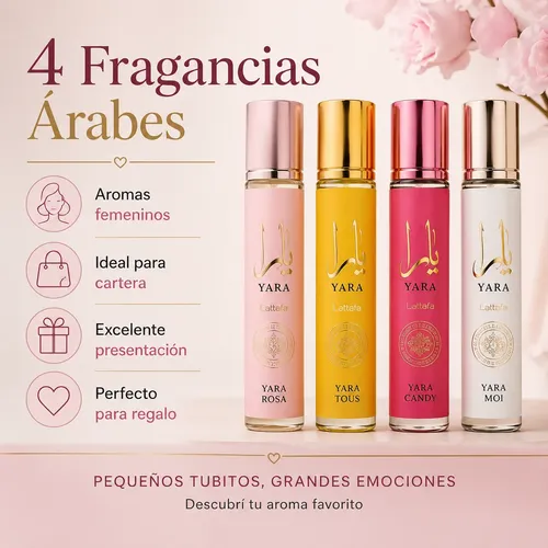 Kit X 4 Perfumes Árabes Tubitos 35ml Para Mujer