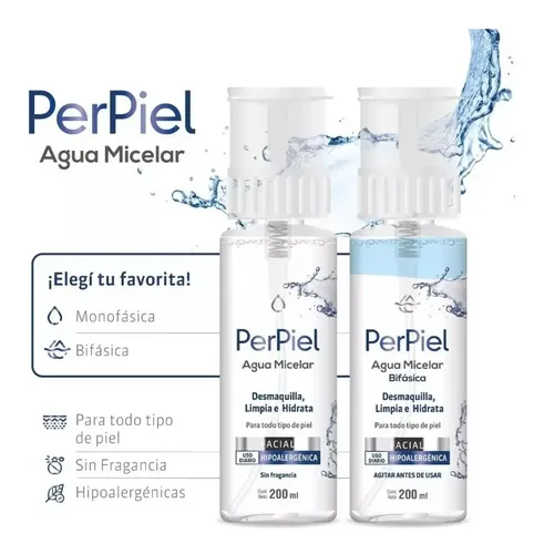 Perpiel Agua Micelar Monofasica Sin Fragancia X 200 Ml