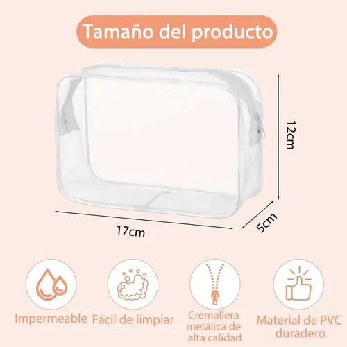 # 10pcs Neceser Transparente, Bolsa Para Artículos De Aseo