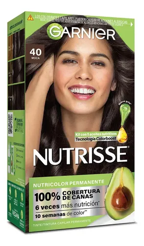 Kit De Tintura Permanente Nutrisse De Garnier Tono Tono 40 Moca