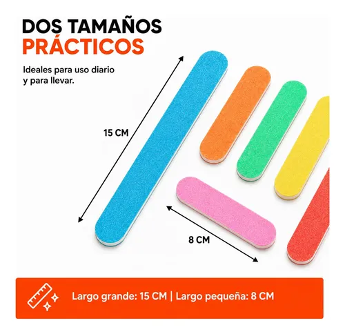 Set X 6 Limas Ultra Fina Para Manicuria Varios Colores