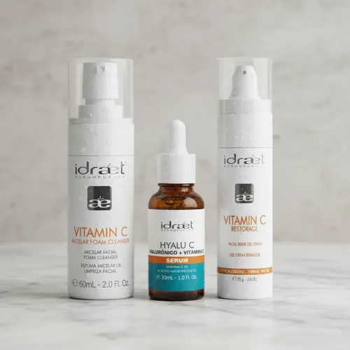 Rutina Skincare Vitamina C Gel Limpieza Serum Crema Idraet