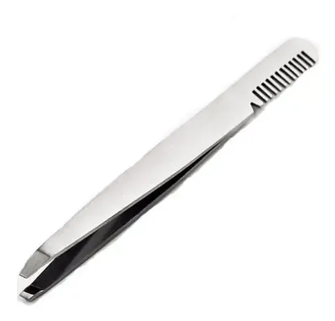 Pinza De Depilar Con Peine Para Cejas Acero Inoxidable
