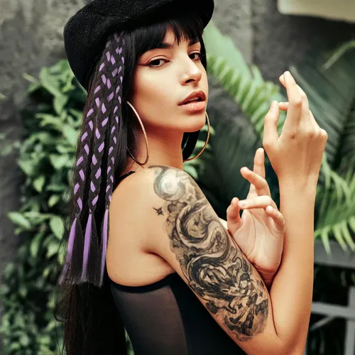 Extensión De Cabello Con Doble Cola De Caballo Morada
