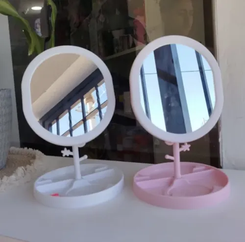 Espejo Con Luz Led C/organizador Para Maquillaje Recargable