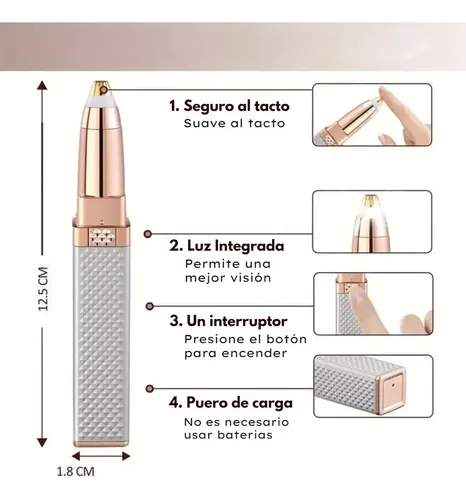 Depiladora Facial Femenina Eléctrica 2 En 1 Diamante