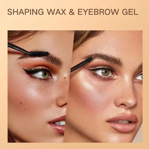 Kit Para Cejas 2 En 1 Con Cera Y Gel, Marrón Claro