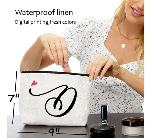 Bolsa De Maquillaje De Viaje Con Diseño De Hojas Azules Con