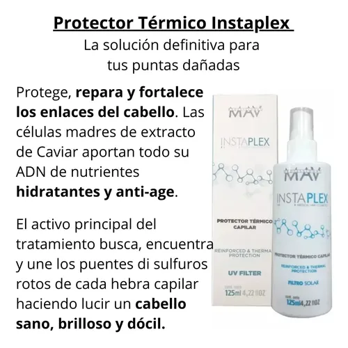 Reparador Puntas Protector Térmico Instaplex Mav Brillo Plex