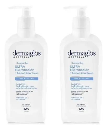 Dermaglos Crema Hidratante Acido Hialuronico 300g X 2