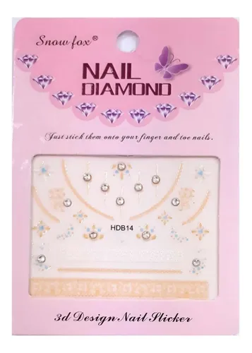 Sticker Para Uñas Diamond 3d Manicura Pack 10 Planchas