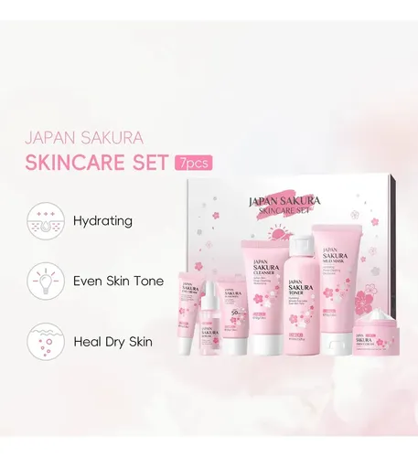Ee Set De Cuidado Facial Laikou Sakura 7pzs Hidratación Cc