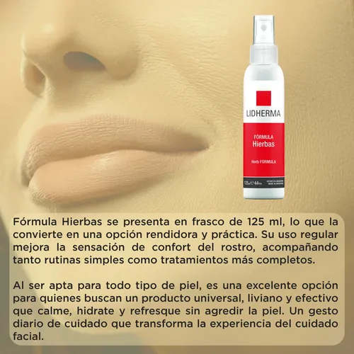 Locion Hierbas Lidherma Hidratante Piel Sensible Tonico 125