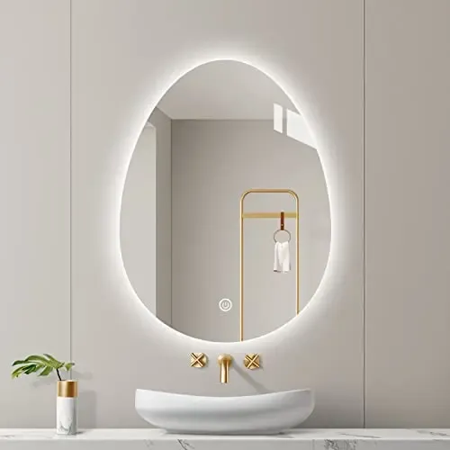 Espejo Led Digital Ovoide Lagrima Touch Inteligente