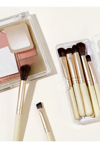 Set De 6 Minibrochas De Maquillaje Para Ojos, Cerdas Sintéti