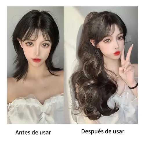 Coletas Cola Cabello Natural Extensiones Postizos Clip 50cm
