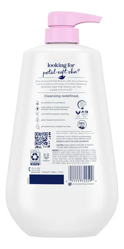 Gel De Baño Dove Renew Con Aceite De Peonía Y Rosa, 900 Ml,