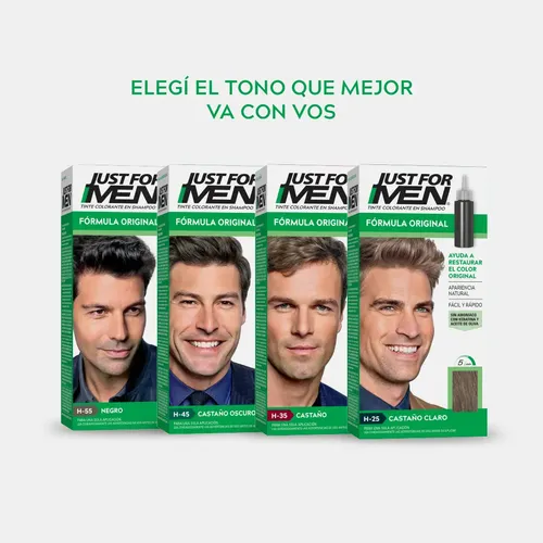 Pack Tintura En Shampoo Just For Men Varios Tonos 6 Unidades