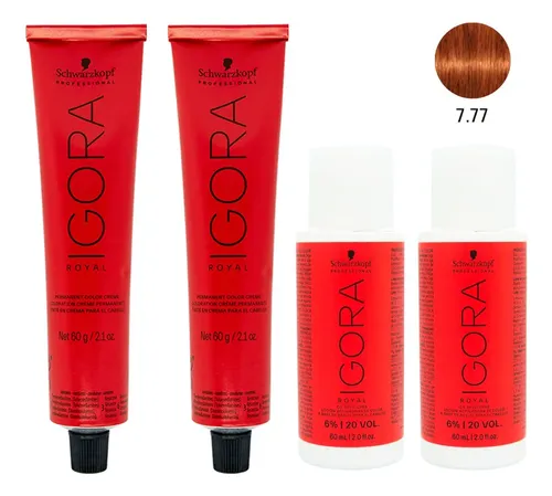Schwarzkopf Igora Royal X2 Tintura 7.77 + Oxidante 20v Local