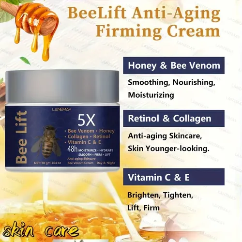 Crema Facial Antiarrugas Intensiva Con 5x Colágeno Y Retinol