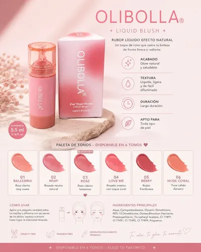 Blush Liquido Olibolla Rubor