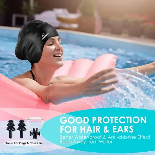 Gorro De Baño De Pelo Largo Para Mujer Y Hombre Con Protecci