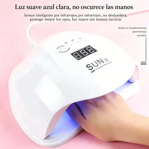 Cabina Uv Led Uñas 54w 4 Temporizadores Pantalla Digital