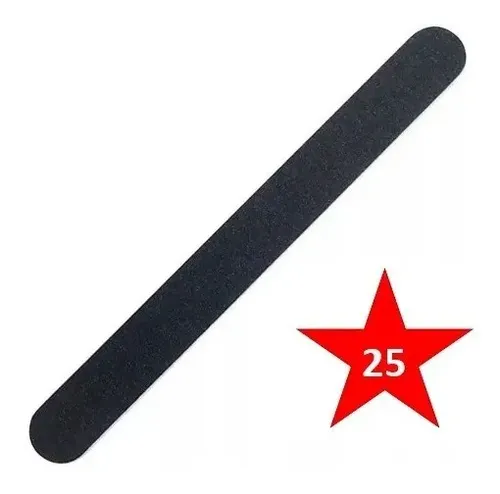 Limas Uñas Recta Negra 180 240 Pack 25 Unidades Calidad Profesional