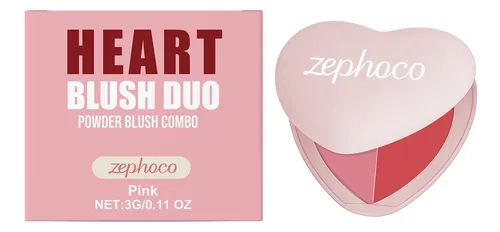 Rubor De Corazón Dúo Rosa Natural Maquillaje Pigmentado