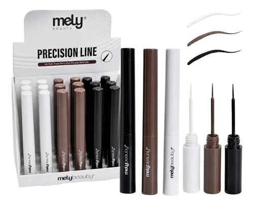 Delineador Liquido Ojos Trazo Preciso Pincel Fino Mely