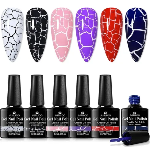 Set Gel Crackle 6 Piezas Msruioo
