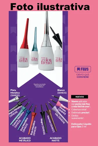 Delineador Liquido Para Ojos 3ml Color Trend Avon