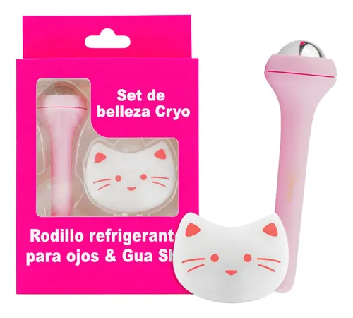 Set De Belleza Cryo Rodillo Refrigerante Y Piedra Gua Sha