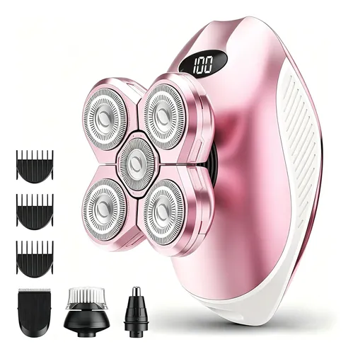 Depiladora Eléctrica Mujer Weqoee 5 En 1 Recargable Rosa