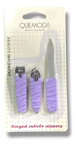 Kit De Manicura 3 Piezas Cortauñas Y Lima De Uñas !!