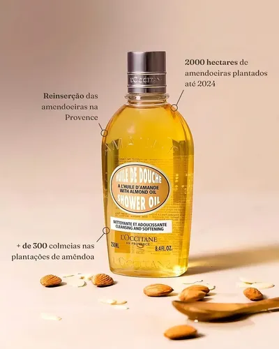 Aceite hidratante para cuerpo L’Occitane Almond Shower Oil en botella 250mL Almendra