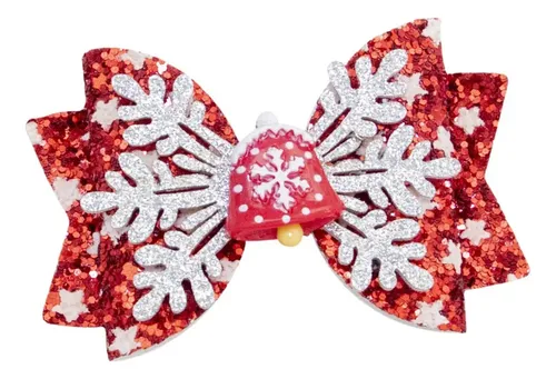 Hairpin Lazo Navideño Brillante Pinza For El Cabello Ty